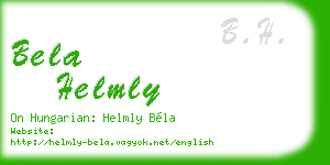 bela helmly business card